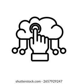 Ilustración vectorial de línea de icono de digitalización