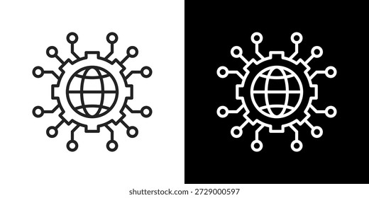 Conjunto de iconos de digitalización. Diseño De Línea Limpia Con Versiones Claras Y Oscuras Para Un Uso Versátil.