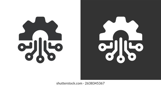 Digitalization icon. Solid glyph series icon