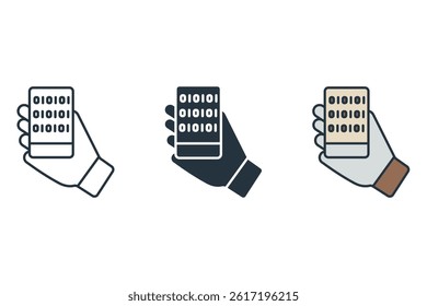 digitalization icons isolated on White Background. Flat style design