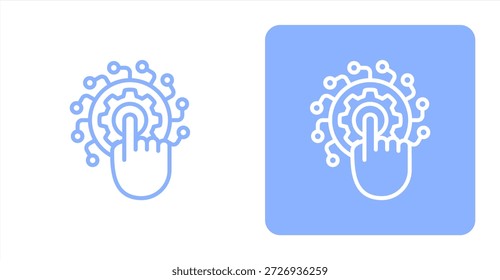 Línea de digitalizaciónIlustración de color de dos tonos e icono de fondo contrastante