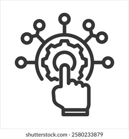 Digitalization Outline Icon Vector Illustration