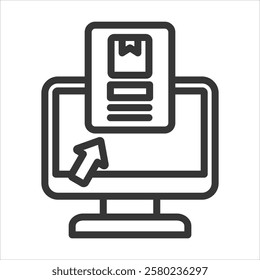 Digitalization Outline Icon Vector Illustration