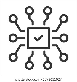 Digitalization Outline Icon Vector Illustration