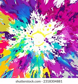 A digitally created, bohemian abstract style surface textile art with colorful alcohol ink tie dye pattern. 

