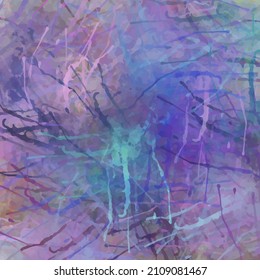 Una textura de pintura de grunge creada digitalmente con goteo de tinta y efectos de salpicadura.

