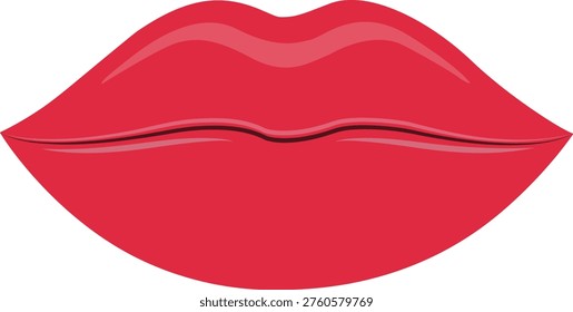 A digitally created image showcases a pair of full, red lips, elegantly shaped and isolated. The style is clean and modern.