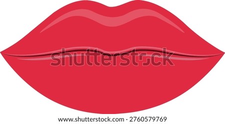 A digitally created image showcases a pair of full, red lips, elegantly shaped and isolated. The style is clean and modern.