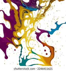A digitally created marbled texture resembling dripping alcohol ink, with purple and gold coloring.
