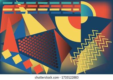 digitally drawn abstract background. abstract pattern containing colorful shapes.