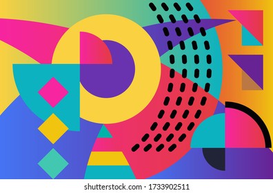 digitally drawn abstract background. abstract pattern containing colorful shapes.