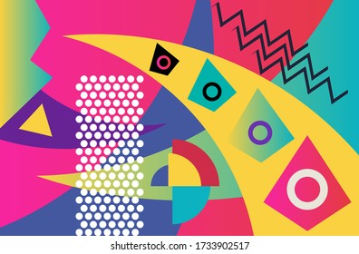 digitally drawn abstract background. abstract pattern containing colorful shapes.