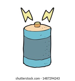 digitally drawn illustration battery design. hand drawing style