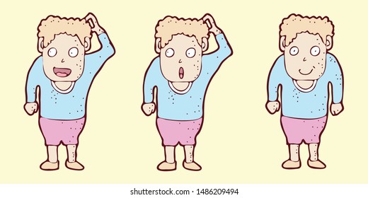 digitally drawn illustration casual man character design. hand drawing style