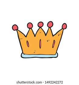 digitally drawn illustration crown design. hand drawing style