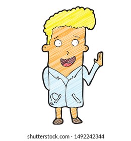 digitally drawn illustration doctor character design. hand drawing shaded style
