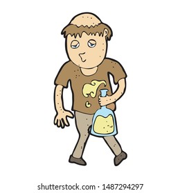 digitally drawn illustration drunkard design. hand drawing style
