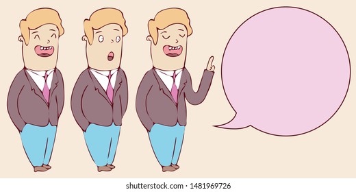 digitally drawn illustration Explainer business man character design