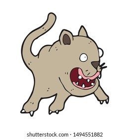digitally drawn illustration fierce cat design. hand drawing style