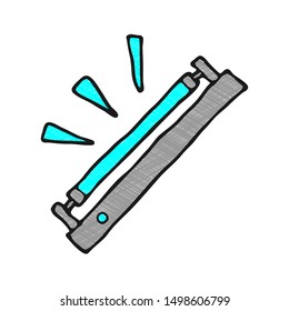 digitally drawn illustration fluorescent lamps design. hand drawn texture style