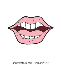 digitally drawn illustration lips design. hand drawing style