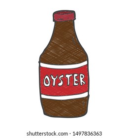 digitally drawn illustration Oyster sauce design. hand drawing texture style