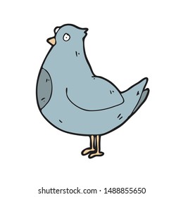 digitally drawn illustration pigeon design. hand drawing style