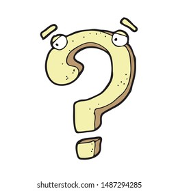 digitally drawn illustration question mark design. hand drawing style