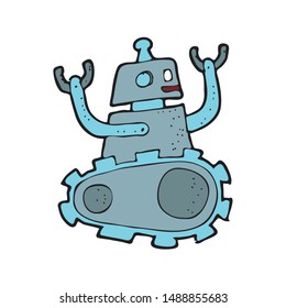 digitally drawn illustration robot design. hand drawing style
