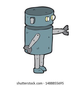 digitally drawn illustration robot design. hand drawing style