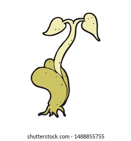digitally drawn illustration seeds sprout design. hand drawing style