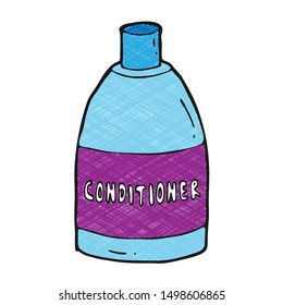 digitally drawn illustration shampoo conditioner design. hand drawn texture style