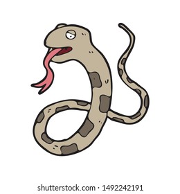 digitally drawn illustration snake design. hand drawing style