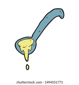 digitally drawn illustration soup spoon design. hand drawing style