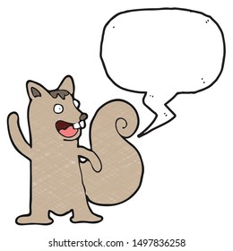 digitally drawn illustration squirrels and speech bubbles design. hand drawing texture style