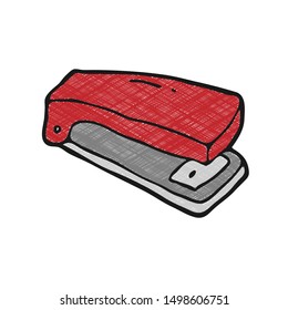 digitally drawn illustration Staplers design. hand drawn texture style