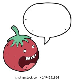 digitally drawn illustration Tomato characters and speech bubbles design. hand drawing style