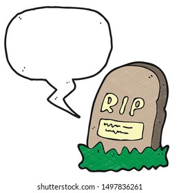 digitally drawn illustration tombstones and speech bubbles design. hand drawing texture style