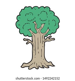 digitally drawn illustration tree design. hand drawing style