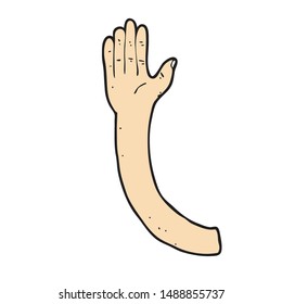 digitally drawn illustration waving hand design. hand drawing style