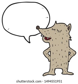 digitally drawn illustration Wolf characters and speech bubbles design. hand drawing style