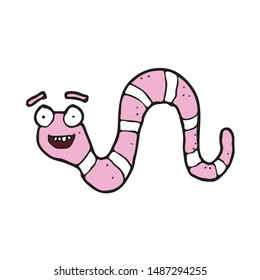 digitally drawn illustration worm design. hand drawing style