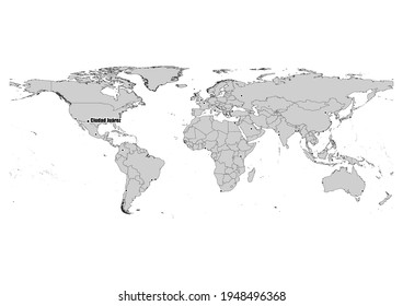 Digitally editable vector map showing  Ciudad Juárez, Mexico's position on the world map, and its connections with other major cities. File is suitable for editing and printing of all sizes.