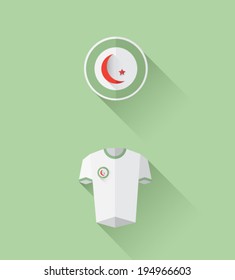 Digitally generated algeria jersey and crest vector