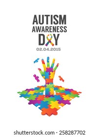 Digitally generated Autism awareness design vector