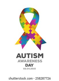 Digitally generated Autism awareness design vector