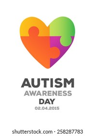 Vector de diseño de conciencia de autismo generado digitalmente