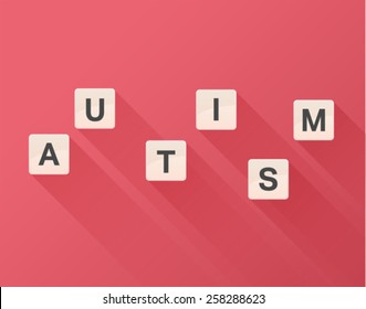 Digitally generated Autism spelled out in letter pieces vector