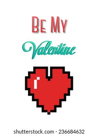 Digitally generated Be my valentine vector with heart