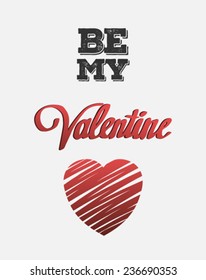 Digitally generated Be my valentine vector with heart